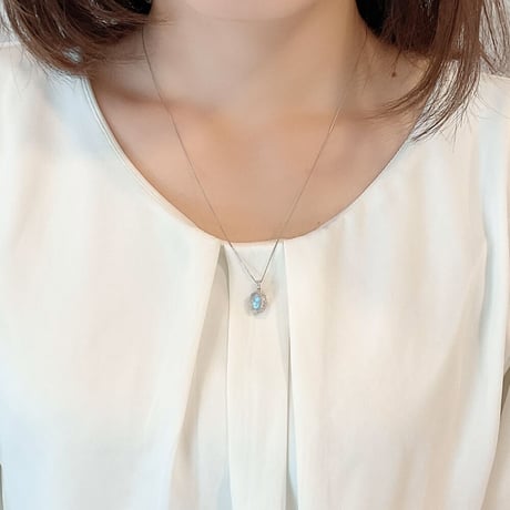PT850/PT900オパール/ダイヤモンドネックレス 134508160002