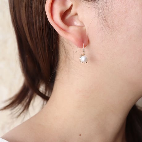 K10YG アコヤパール／ダイヤモンド ピアス 113808070019