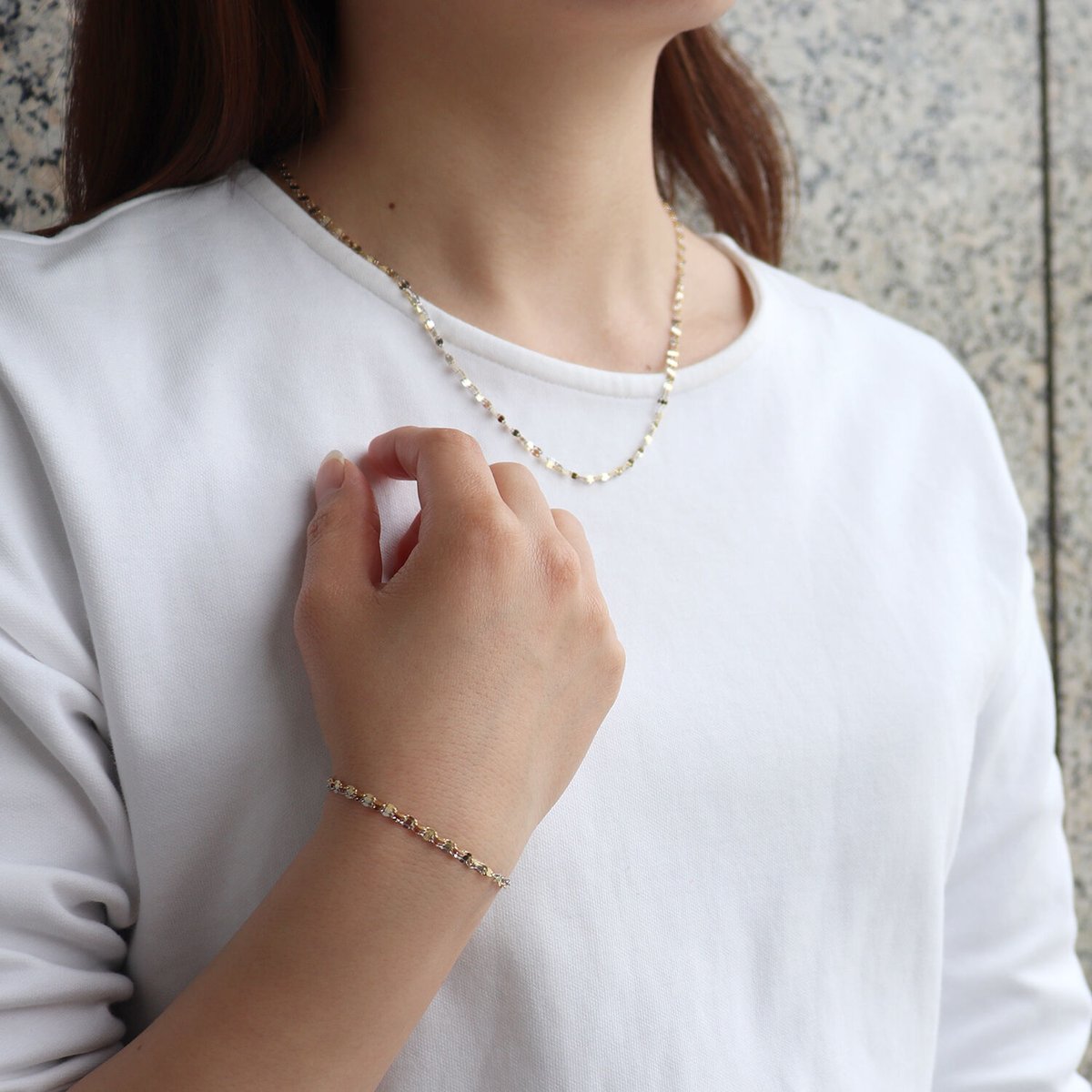 K18YG/PT850 ペタルチェーンブレスレット | VERITEOnline-Shop K18YG/PT850 ペタルチェーンブレスレット | VERITEOnline-Shop