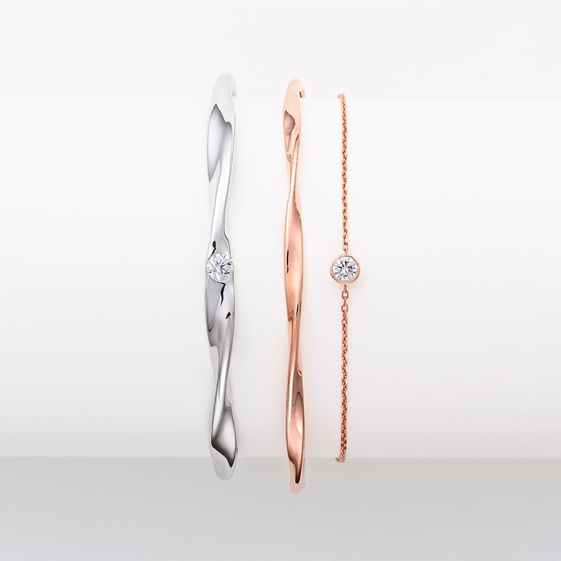 サンコのハングル シルバー ココディア ダイヤモンド バングル | VERITEOnline