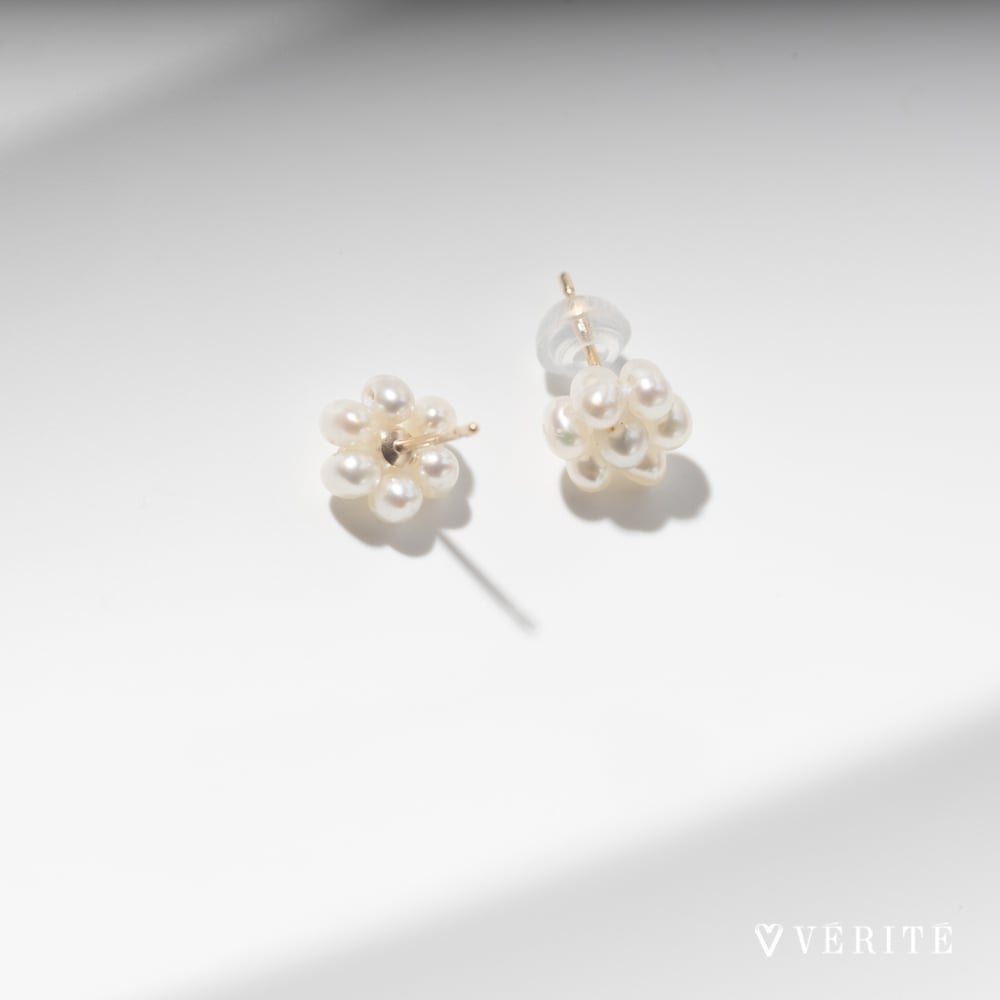 K10YG 淡水パール ピアス（花） 130508060545 | VERITEOnline-