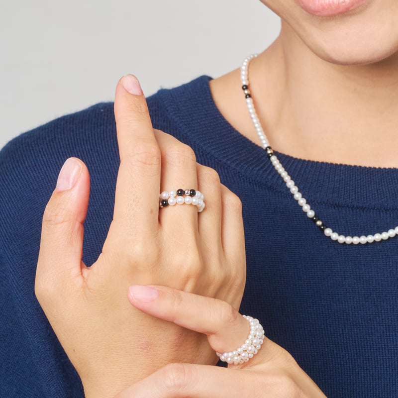 SV 淡水パール / オニキス フリーリング 105208070018 | VERITEOnl