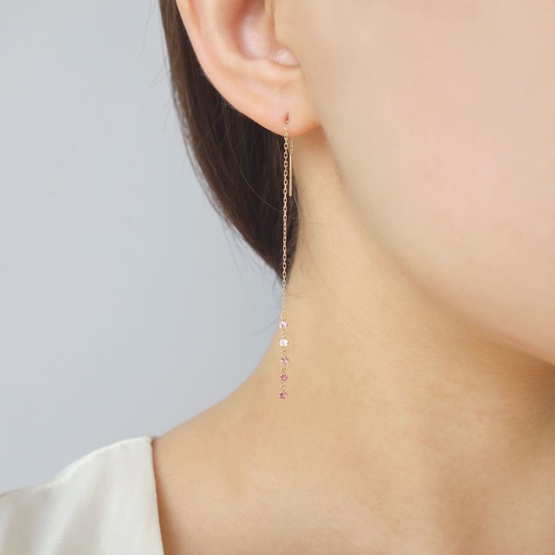 K10YG ピンクトルマリン／トパーズアメリカンピアス 13050 K10YG ピンクトルマリン／トパーズアメリカンピアス 130508060076