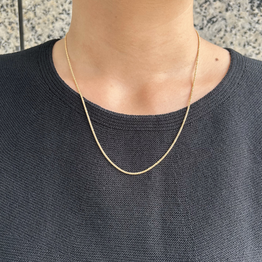 イタリア生 ツイストチェーンネックレス 総重量3.49g 若干変色あり