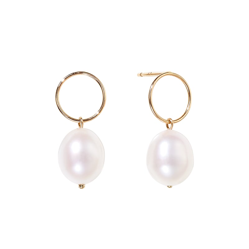 幸せをキャッチするバテイ・淡水真珠デザインピアス K10YG 幸せを