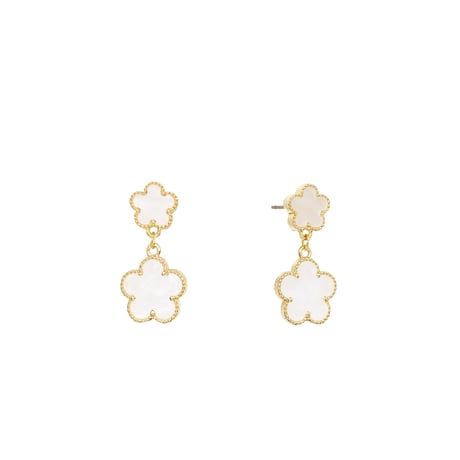 フラワー ピアス (ホワイト) 131708120510
