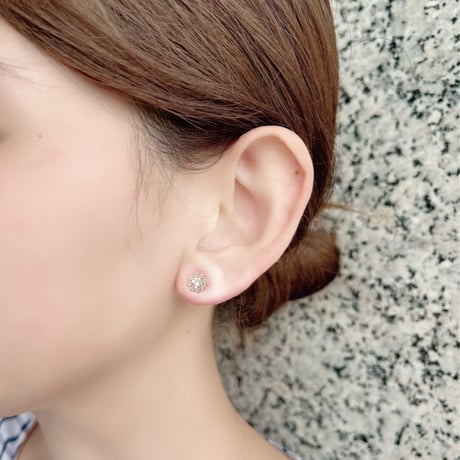 K10YG アクアマリン／キュービックジルコニア ピアス 130508060341