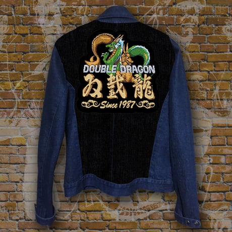 DOUBLE DRAGON -Embroidered Denim Jacket-