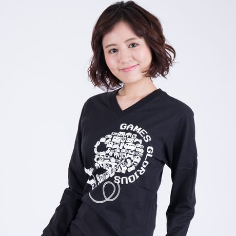 MIND CONTROL Long V-neck T-shirt