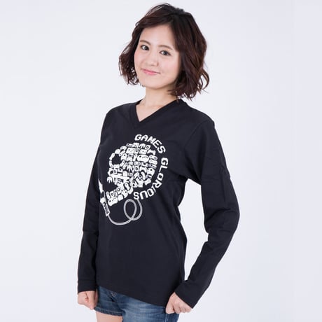 MIND CONTROL Long V-neck T-shirt