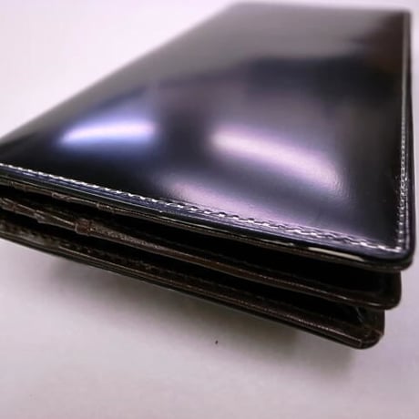 ジャパンブラックコードバンロングウォレットワキシーフィニッシュ