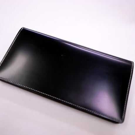 ジャパンブラックコードバンロングウォレットワキシーフィニッシュ