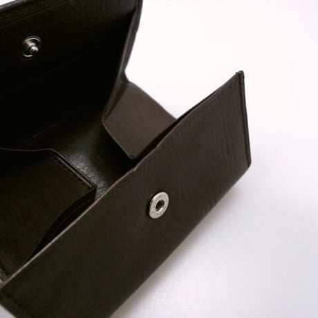 三つ折りコンパクトウォレットダークブラウン