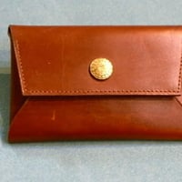 イタリーオイルカーフスキンネームカードホルダー名刺入コニャックブラウン