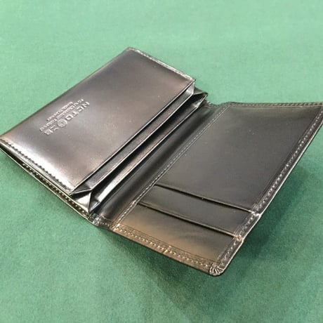 風琴マチ名刺入れ北米革ガラス加工