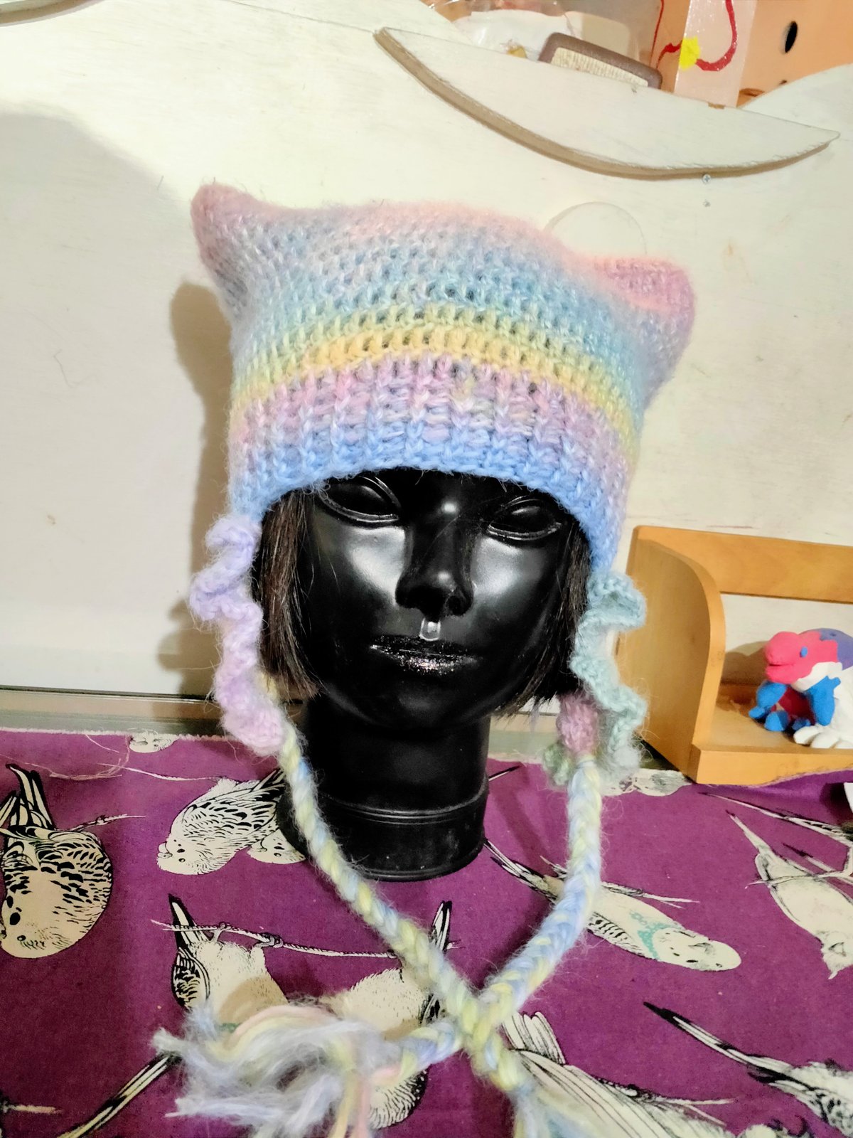 696JUNKIE〛パステル・ネコ耳ニットキャップ | 696