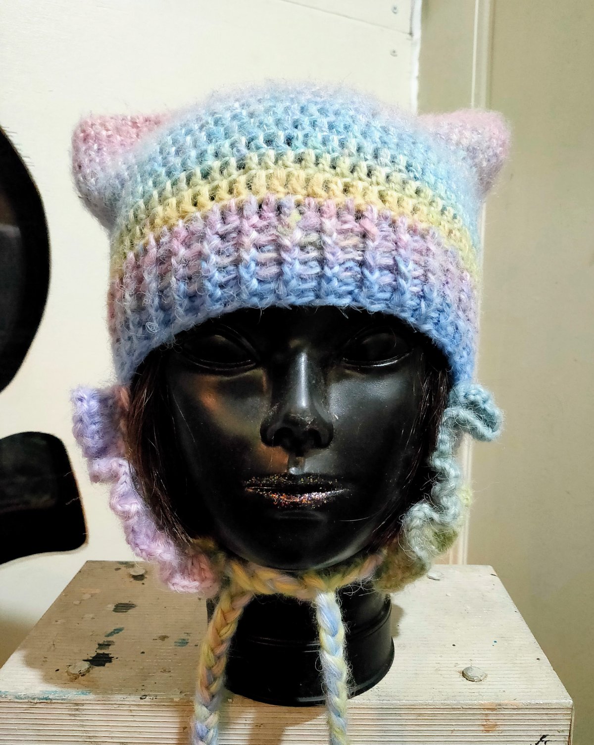 696JUNKIE〛パステル・ネコ耳ニットキャップ | 696