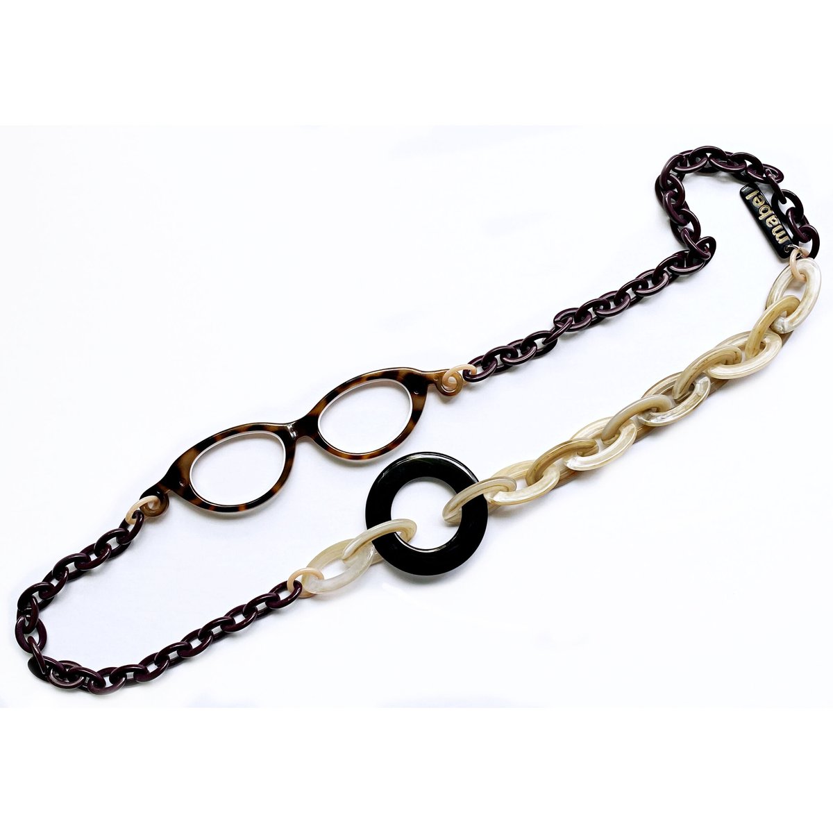 【定番】ダニエラグレンジスルーペネックレス ベッコウ柄 mabel (マベル）ルーペネックレス LP007 イタリア製 | AGE VERT SHOP