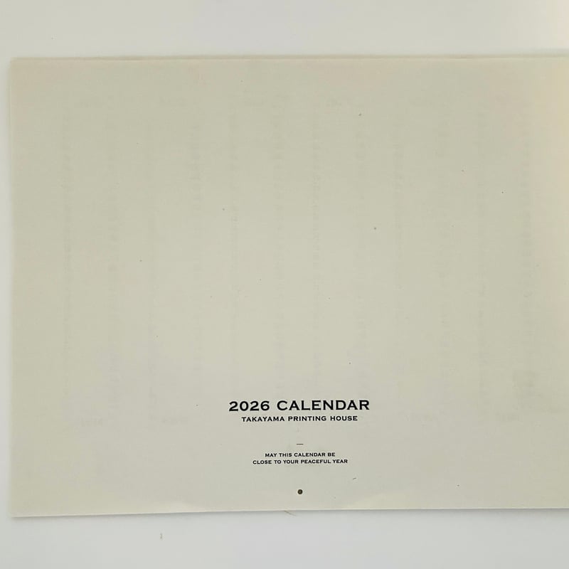 TAKAYAMA LETTERPRESS カレンダー2026 | 誠光社 通信販売