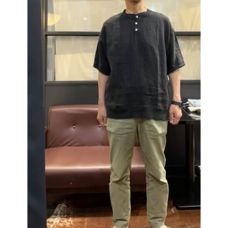 【メンズ】have a good day（ハブアグッドデイ）ヘンリーネック 半袖 リネン シャツ HGD-377