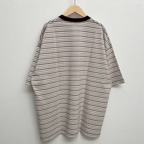【メンズ】DANTON(ダントン）ポケット付　半袖Tシャツ　マルチボーダー ネイビー系　ベージュ系  DT-C0402TCB