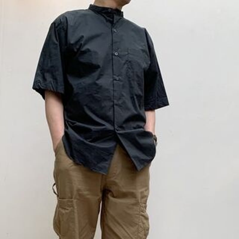 メンズ】Gymphlex（ジムフレックス）半袖バンドカラーシャツ GY-B0156