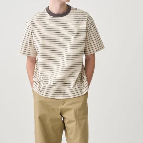 ORCIVAL(オーチバル) クルーネック　マルチボーダー　半袖Tシャツ OR-C0517CCF バインダーネック　プルオーバー