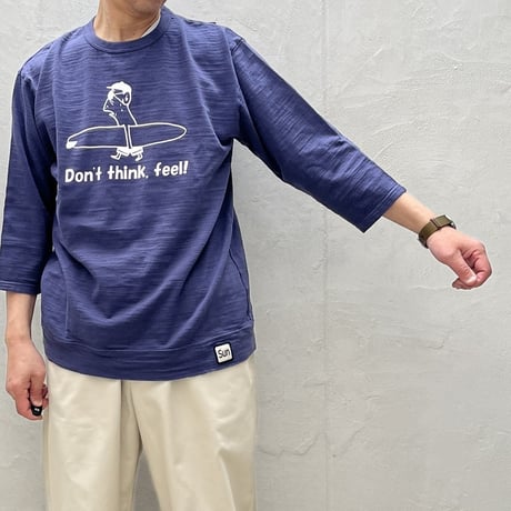 【メンズ】u.m.i sunrise ( ユーエムアイサンライズ) スラブ ７分袖Tシャツ Don't Think　Y-1087F
