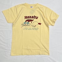 【メンズ】DUBBLEWORKS（ダブルワークス ）スラブ天竺 プリントTシャツ 半袖 クルーネック 「RABITS」 　242-33005-02