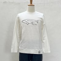 【メンズ】u.m.i sunrise ( ユーエムアイサンライズ) スラブ生地　長袖　ベーシックTシャツ　クジラの親子 　Y-1050LST
