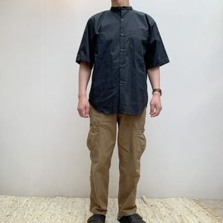 【メンズ】Gymphlex（ジムフレックス）半袖バンドカラーシャツ GY-B0156 STB