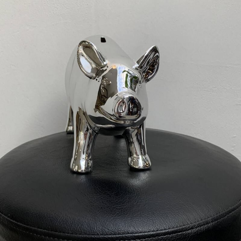 銀のブタ 貯金箱 PIG OBJET BANK (L) | MOUNT BLUE