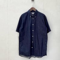 Gymphlex（ジムフレックス）6ozライトデニム ボタンダウン 半袖シャツ　GY-B0244SDM　インディゴブルー