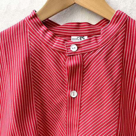 【メンズ】【modAS】モダス FISHERMAN SHIRTS フィッシャーマンシャツ / ストライプ プルオーバーシャツ　08009