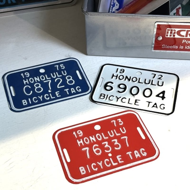 ハワイの自転車用ナンバープレート 70s Hawaii bicycle tag ハワイの自転車用ナンバープレート 70s Hawaii bicycle tag