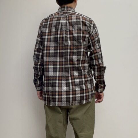 Gymphlexコットンチェック ボタンダウン 半袖シャツ MEN Mサイズ メンズ】Gymphlex（ジムフレックス）チェック柄ボタンダウンシャツ GY