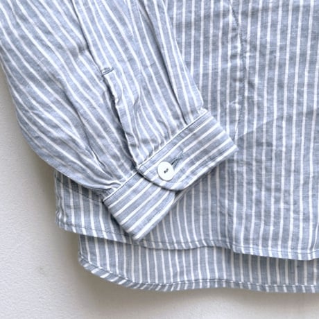 【メンズ】DANTON(ダントン）ストライプ柄が魅力のポケット付　長袖バンドカラーシャツ　DT-B0280LCT