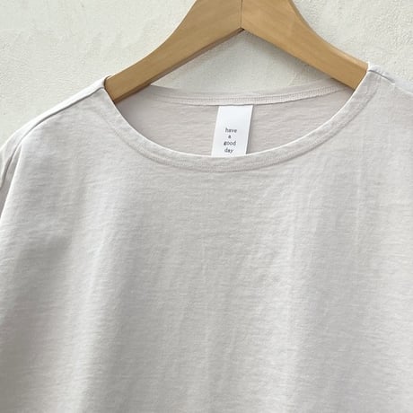 【メンズ】have a good day （ハブアグッドデイ） ボートネック ワイドシルエット カットオフ  ７分袖Tシャツ HGD-320