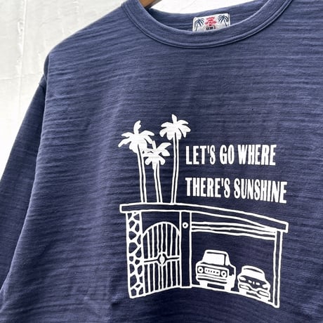 【メンズ】u.m.i sunrise ( ユーエムアイサンライズ) スラブ ７分袖Tシャツ LET’S GO　Y-1087A