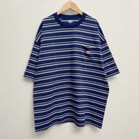 【メンズ】DANTON(ダントン）ポケット付　半袖Tシャツ　マルチボーダー ネイビー系　ベージュ系  DT-C0402TCB