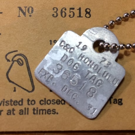 ハワイのアルミ製ドッグタグ 70s Hawaii Dog Tag　●ポスト投函対象商品
