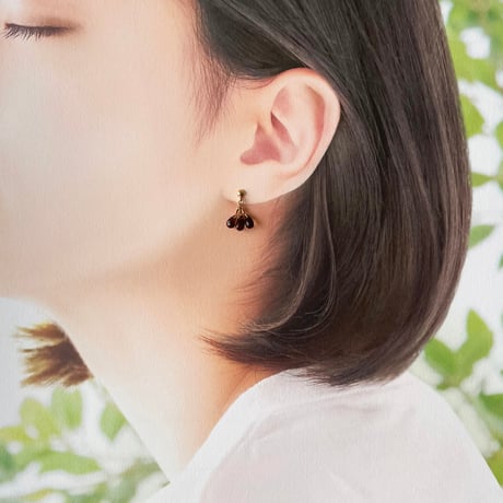 スモーキークォーツのピアス｜K10YG｜SNP-118SQ-S