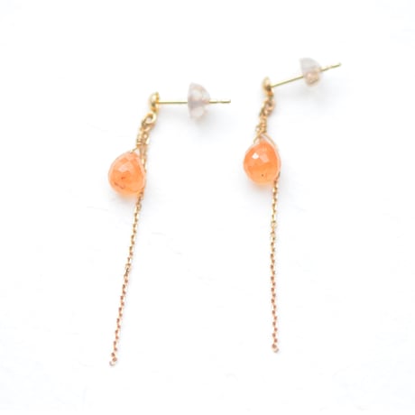 タツオナガハタ ピアス(片耳) スペサタイトガーネット タツオナガハタ ピアス(片耳) スペサタイトガーネット