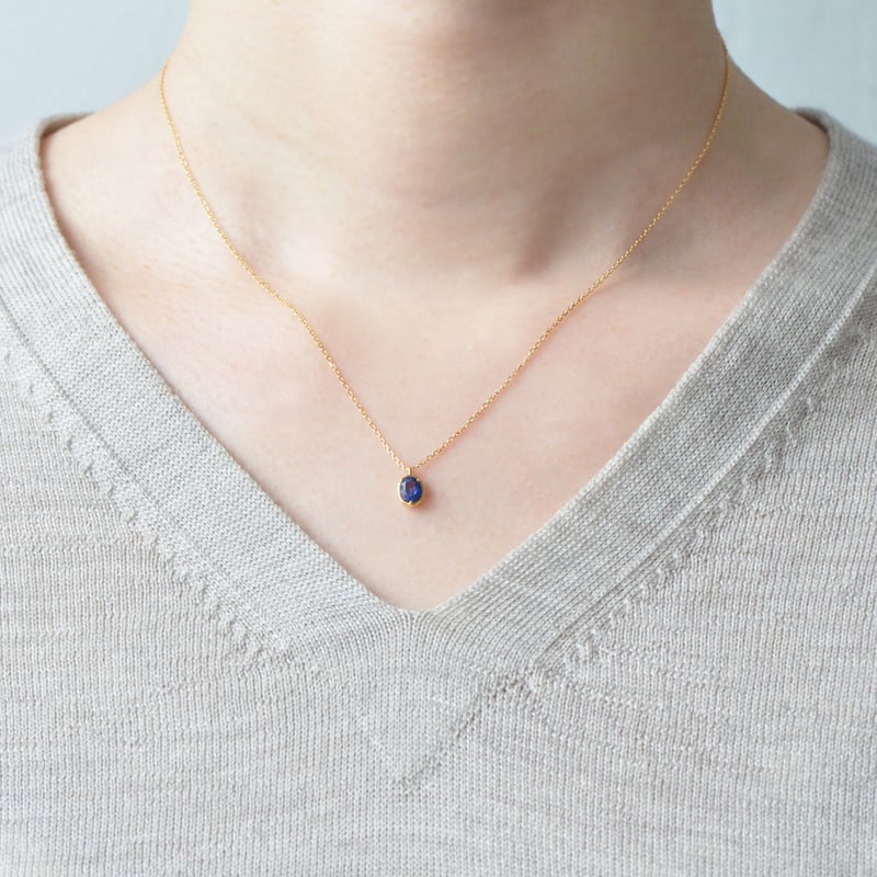 サファイアネックレス・青色|K18YG|SAN-005 | KAZOKU JEWELLERY サファイアネックレス・青色|K18YG|SAN-005 | KAZOKU JEWELLERY