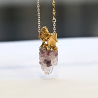 "roca necklace gold" クォーツwithレピドライト