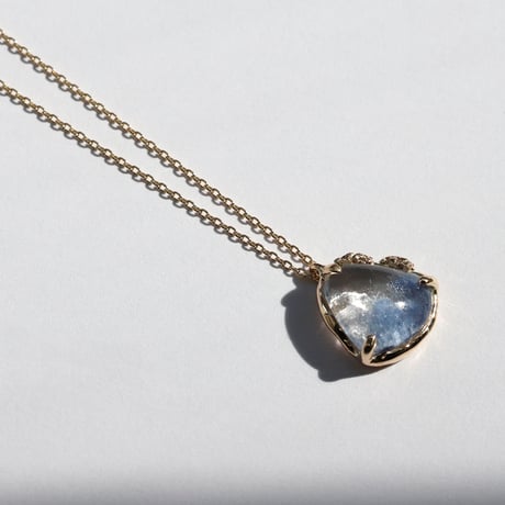 moss necklace デュモルティエライト+クォーツインクォーツ
