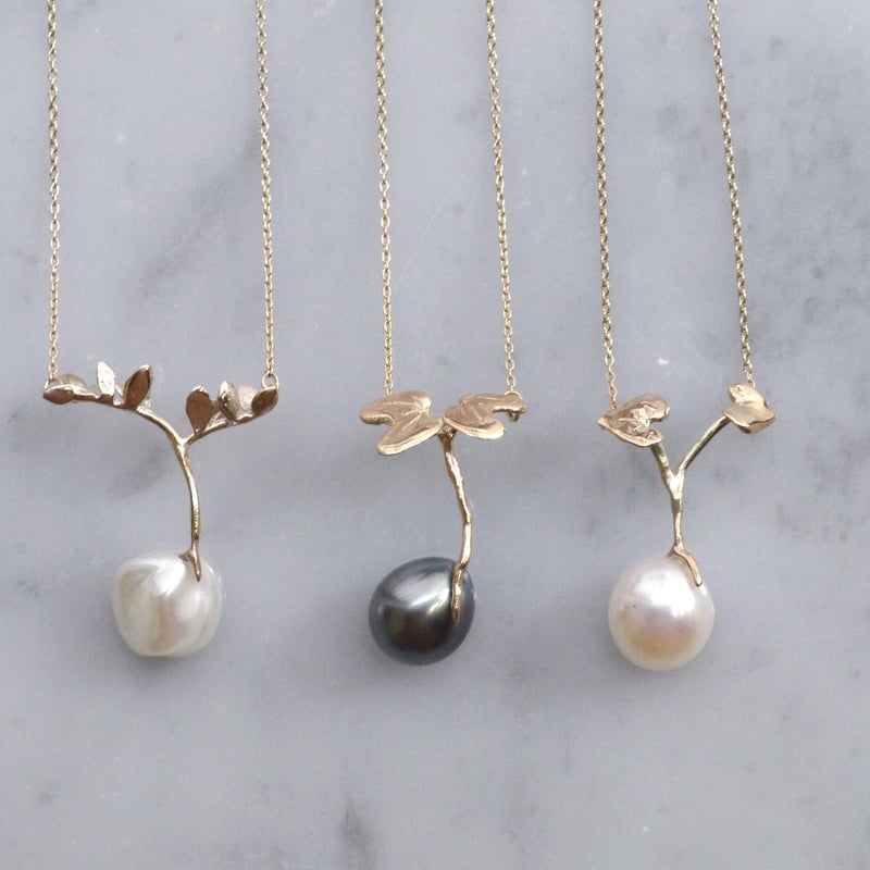 おともさん✴︎あこや真珠フラワーカービング＊①ネックレス③ネックレストップ sprout