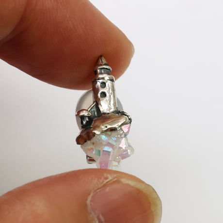 "roca earring sv" オーラクォーツ