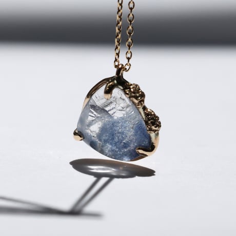moss necklace デュモルティエライト+クォーツインクォーツ