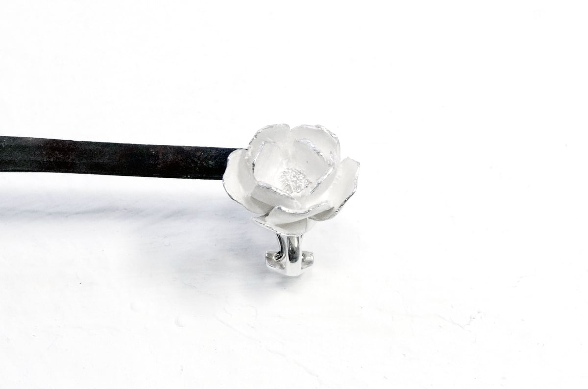 silver moon earring